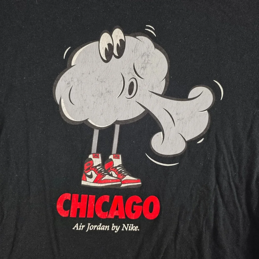 Jordan Men's Chicago Air Jordan Windy City Graphic Black T-Shirt Size L